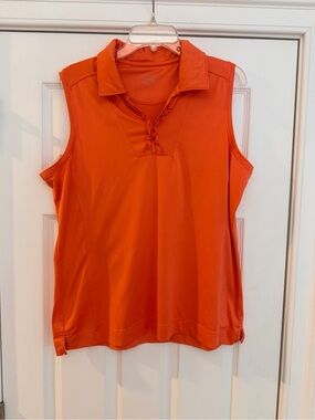 Ladies Size XL "Aspire" Sleeveless Polo Tank Top - Orange GUC